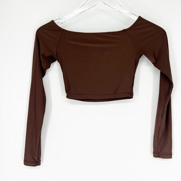 Smoothez by Aerie Off the Shoulder Top XS Brown - Picture 3 of 7